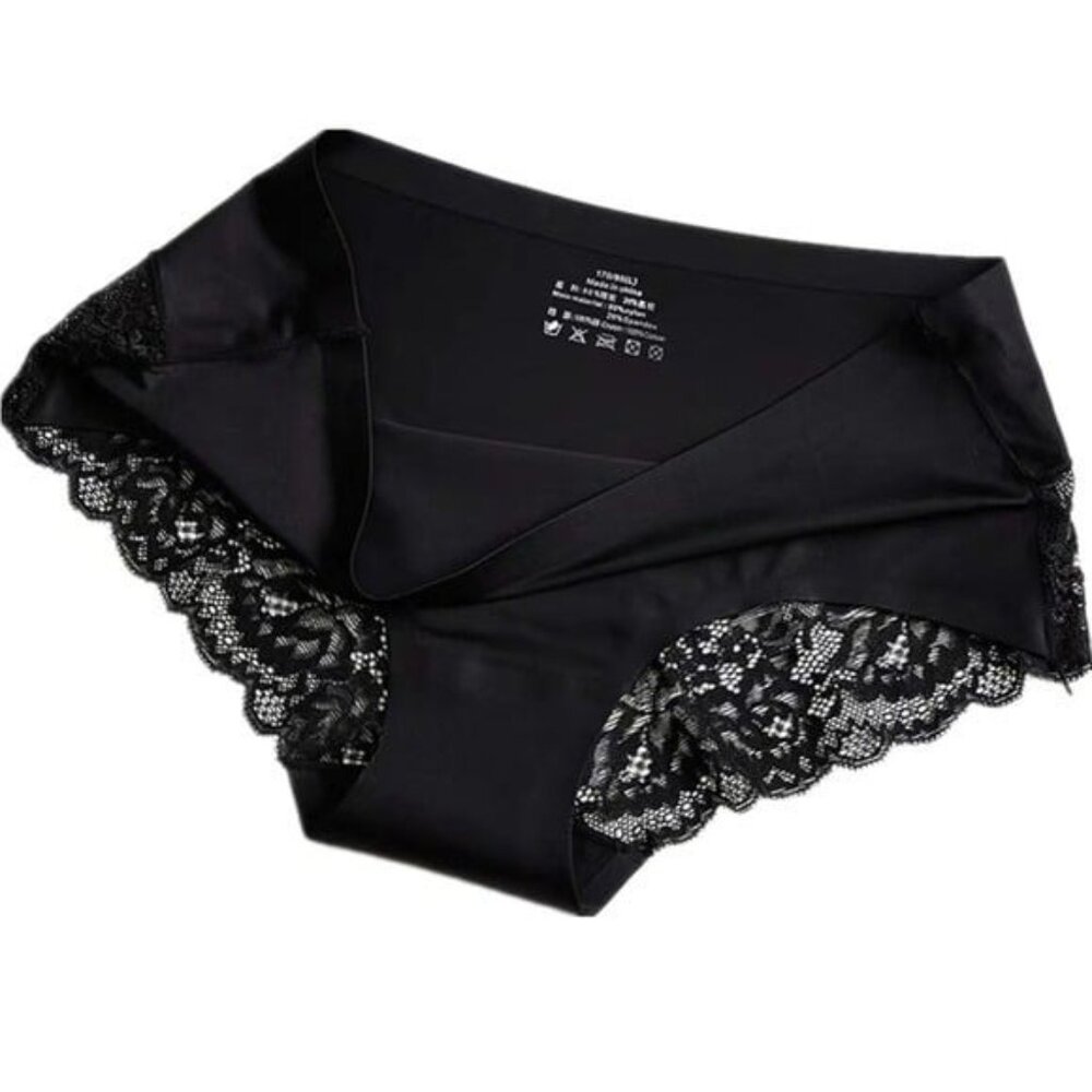 Women’s 3pc Lace Satin Seamless Panties Set - Picture 4 of 5